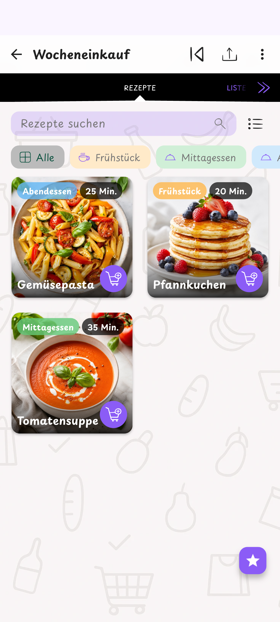 Vom Rezept zur Einkaufsliste