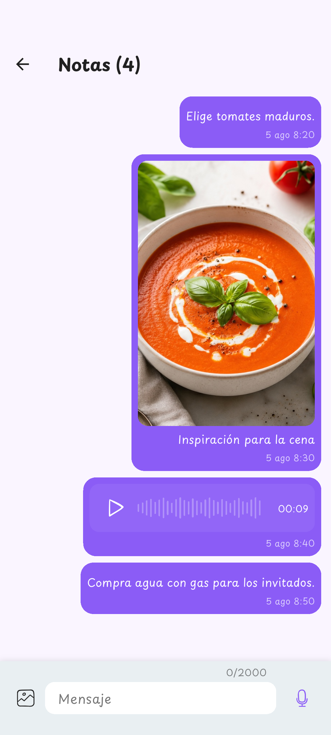 Los detalles junto a tu lista