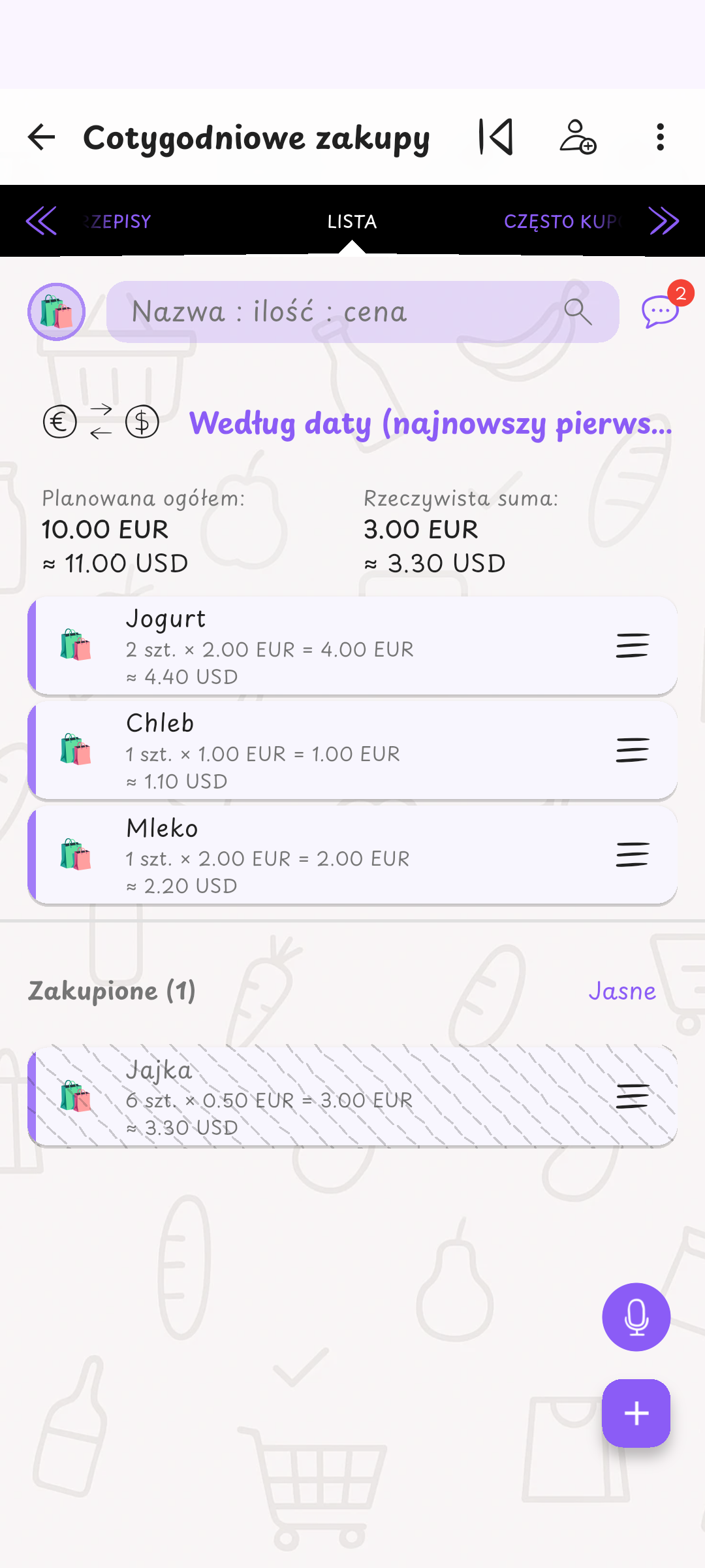 Druga cena w znajomej walucie
