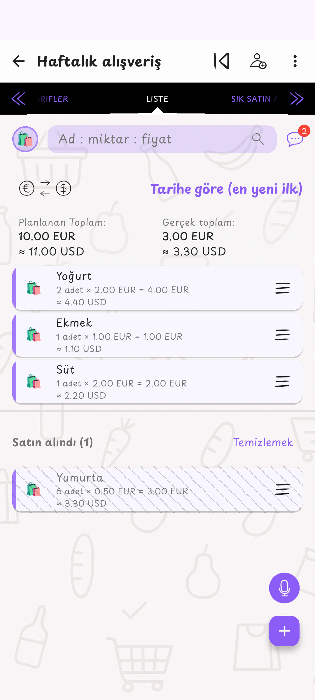 Tanıdık para biriminde ikinci fiyat