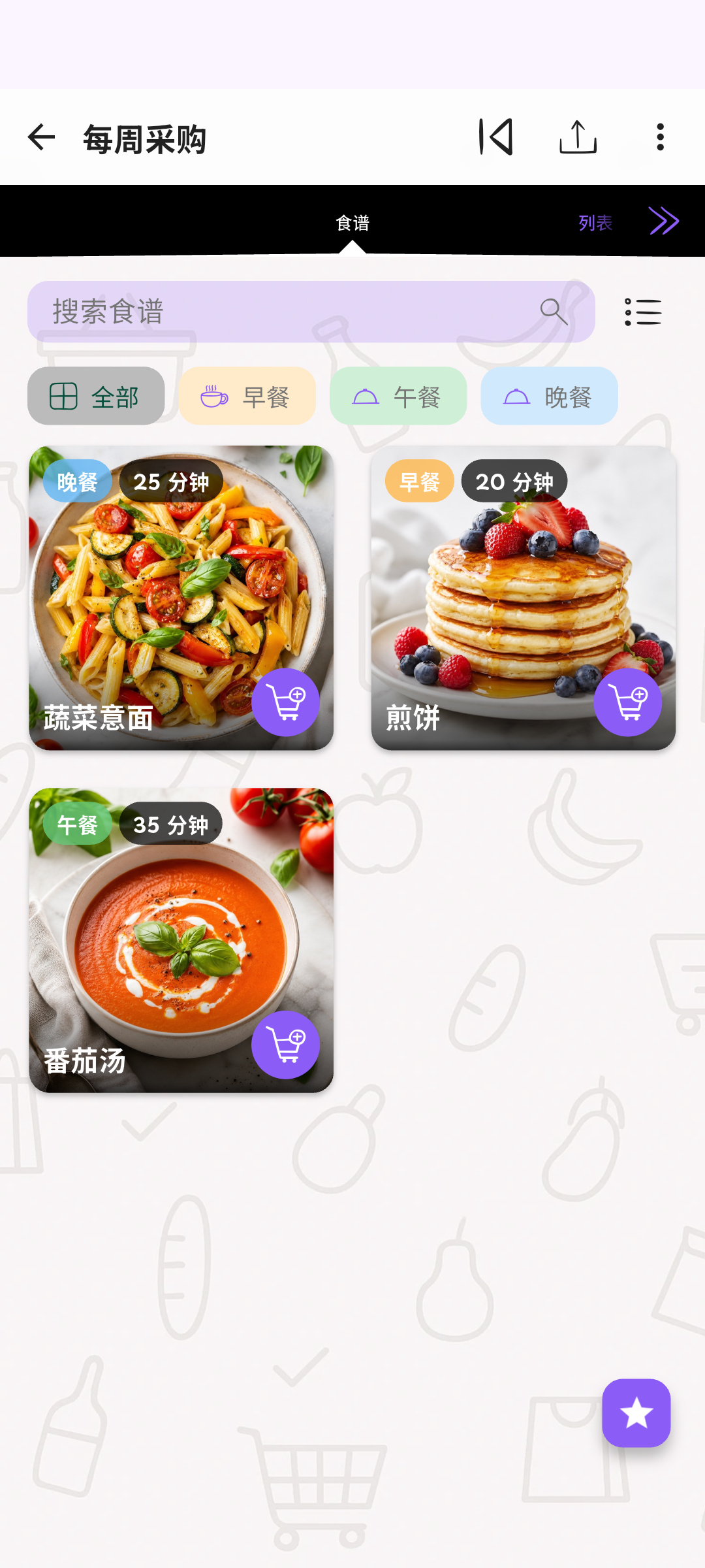 从食谱到购物清单